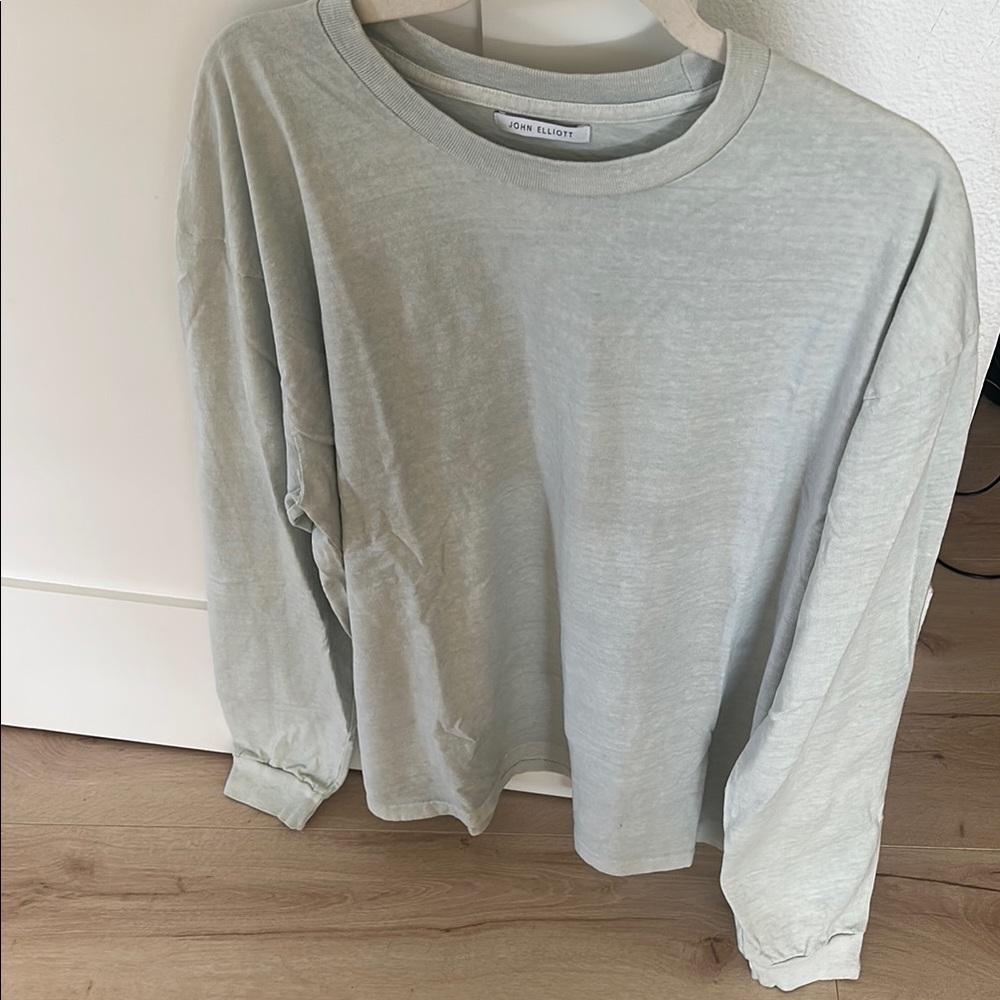 John Elliott Light Gray Long Sleeve Shirt